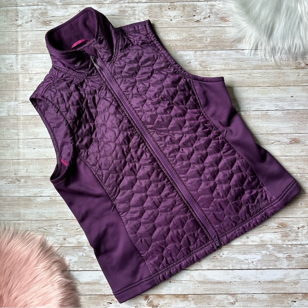 L.L. Bean Women’s Full Zip Thinsulate Quilted Puffer Vest | Medium | Plum